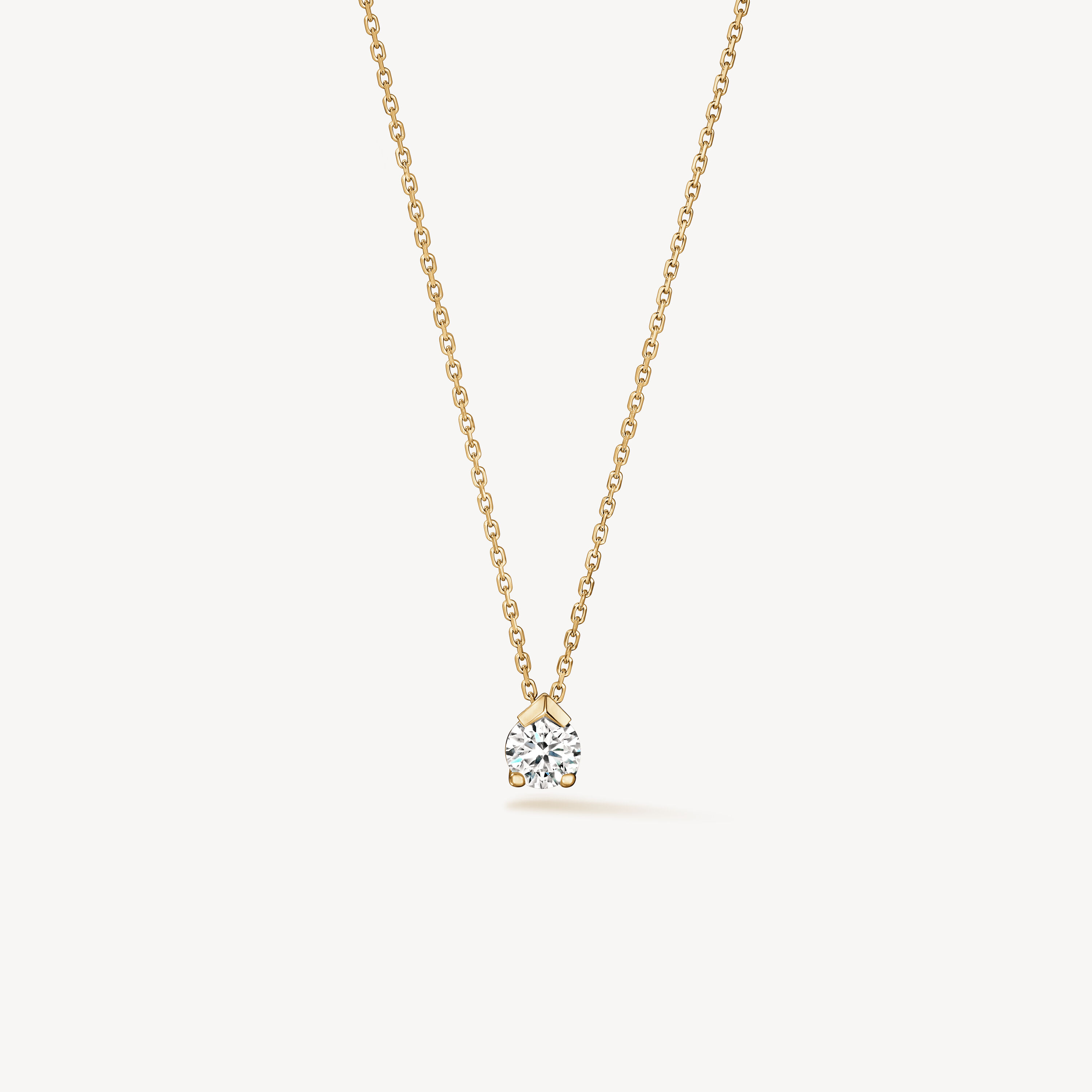 Aerial Single Diamond Pendant Necklace, 18K Yellow Gold, large