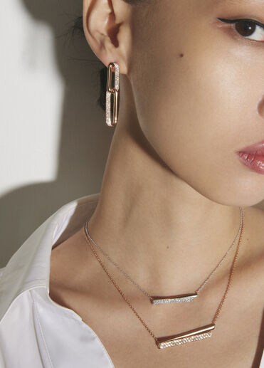 INSIDE/OUT Diamond Link Earrings, Small, 18K White Gold INSIDE/OUT Diamond Link Earrings, Small, 18K White Gold, large