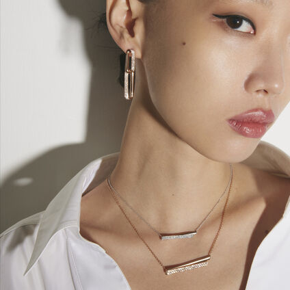 INSIDE/OUT Diamond Link Earrings, Small, 18K White Gold INSIDE/OUT Diamond Link Earrings, Small, 18K White Gold, large