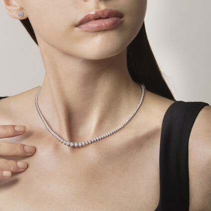 Temptation 三爪钻石项链, 18K 玫瑰金, large