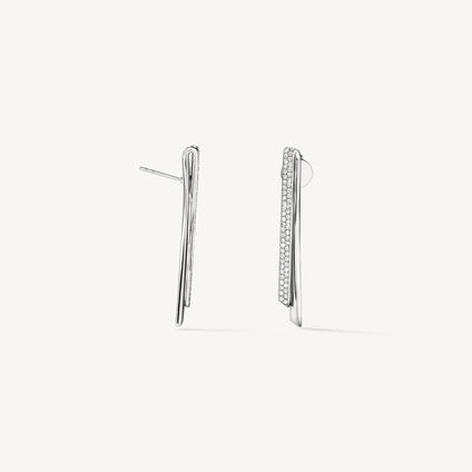 INSIDE/OUT Diamond Stiletto Flip Earrings, 18K White Gold, large