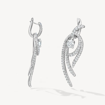 VELA Twisted Drop 钻石耳环 (大), 18K 白金, large
