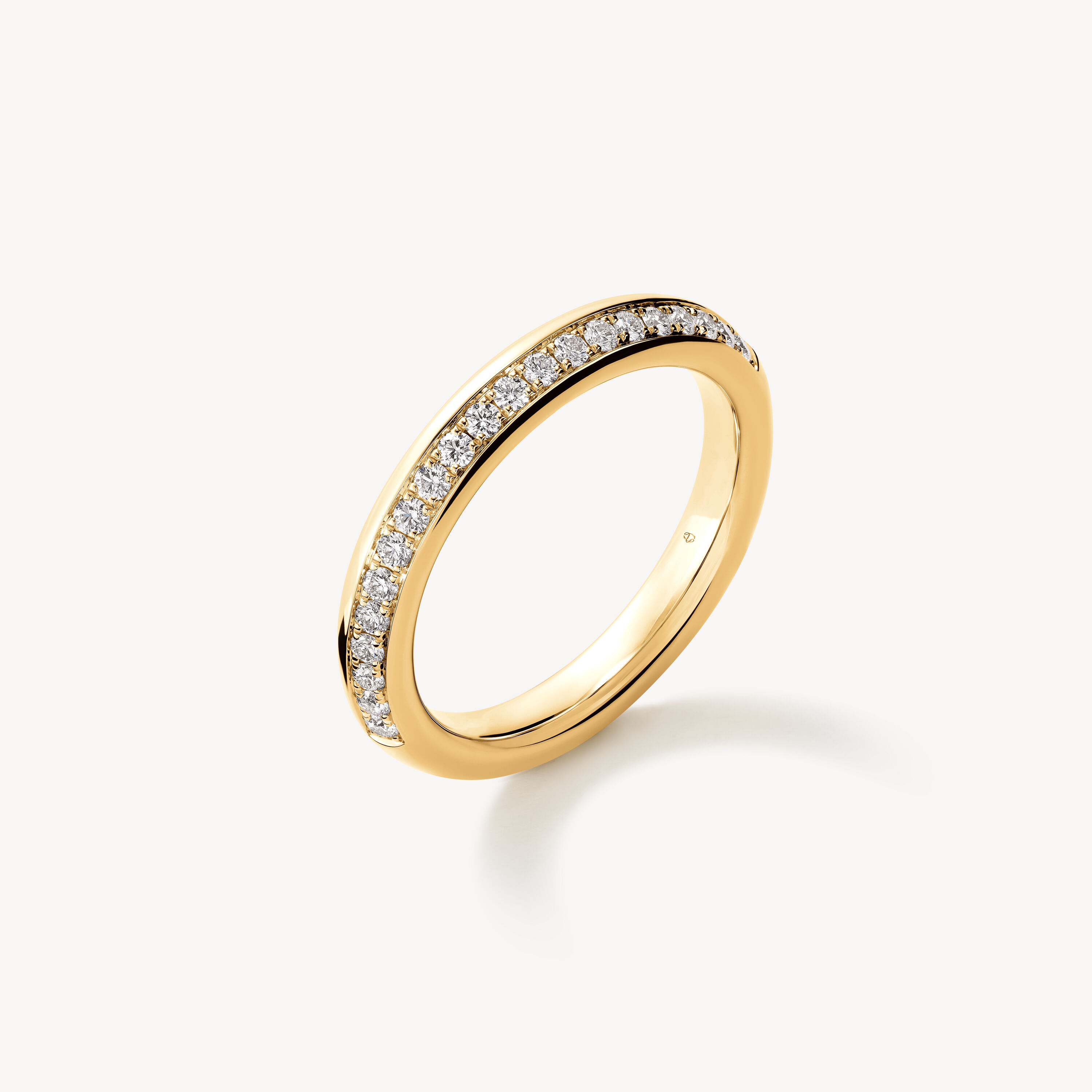 Barre Pav&eacute; Band, 18K Yellow Gold, large