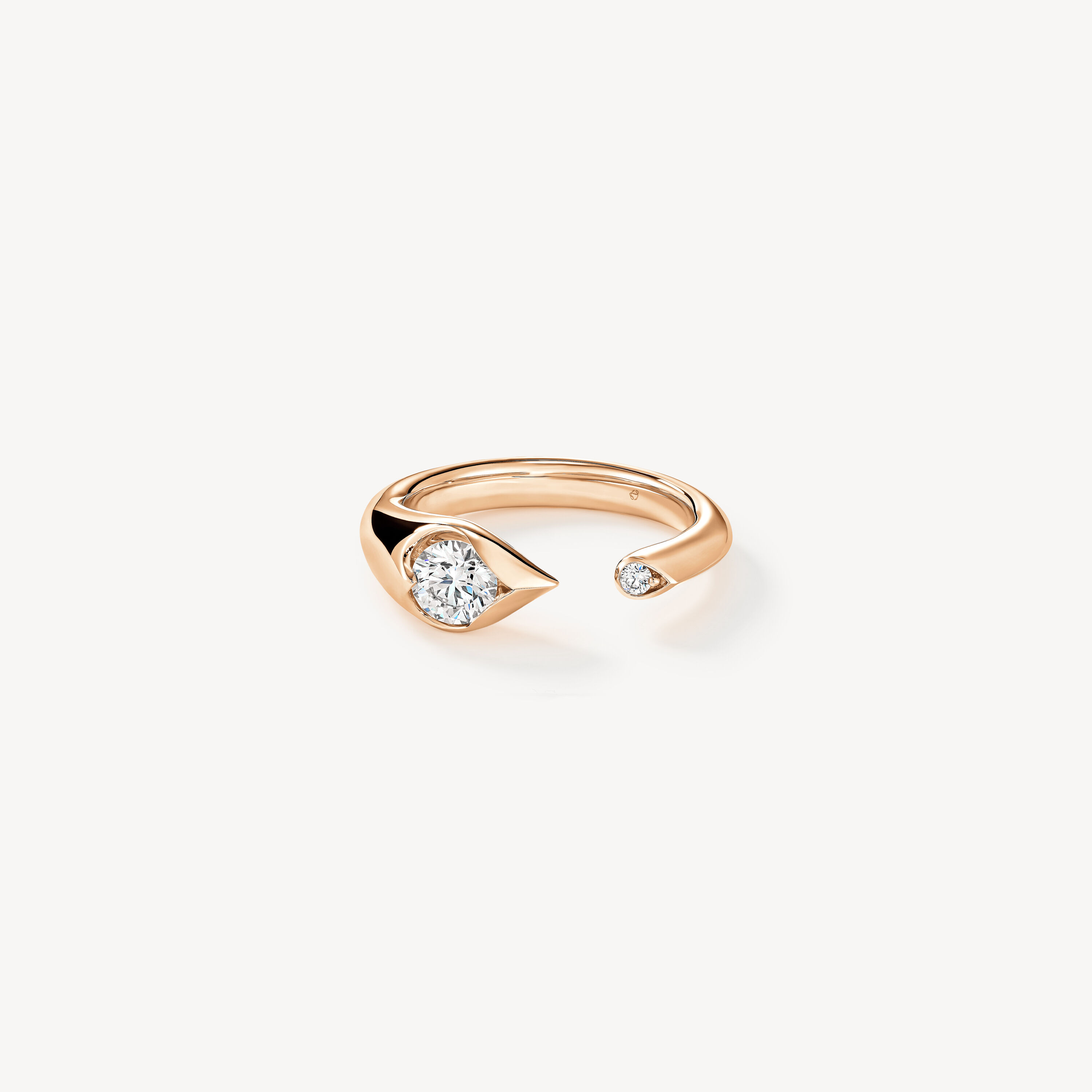 LU Droplet Open Ring, 18K Rose Gold, large