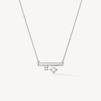 BARRE Floating 迷你钻石项链, 18K 白金, large