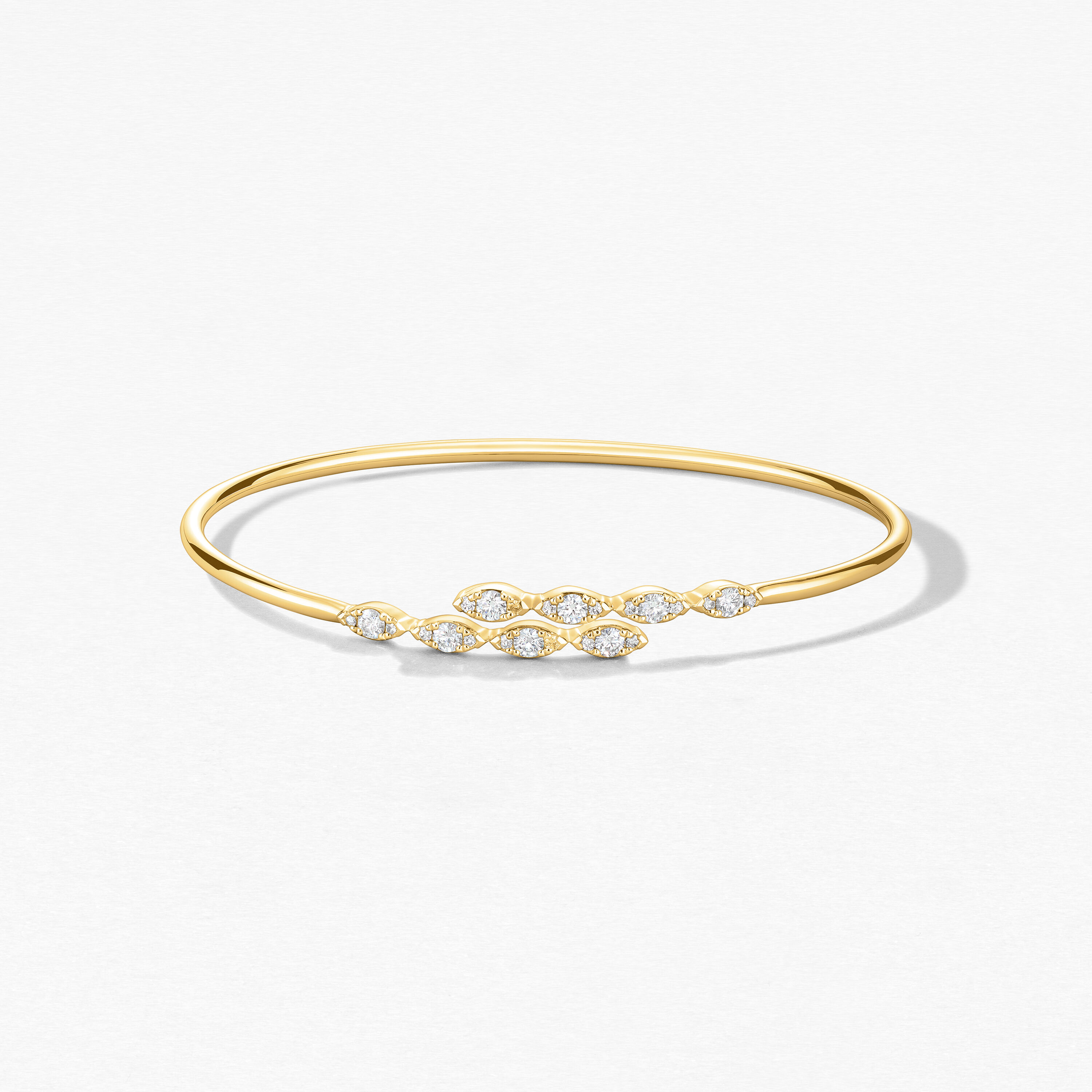 Aerial Marquise Flexi Bangle, 18K Yellow Gold, large