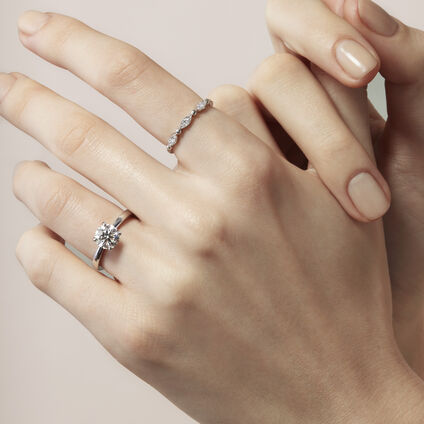 HOF Signature 订婚钻戒, 18K 玫瑰金, large