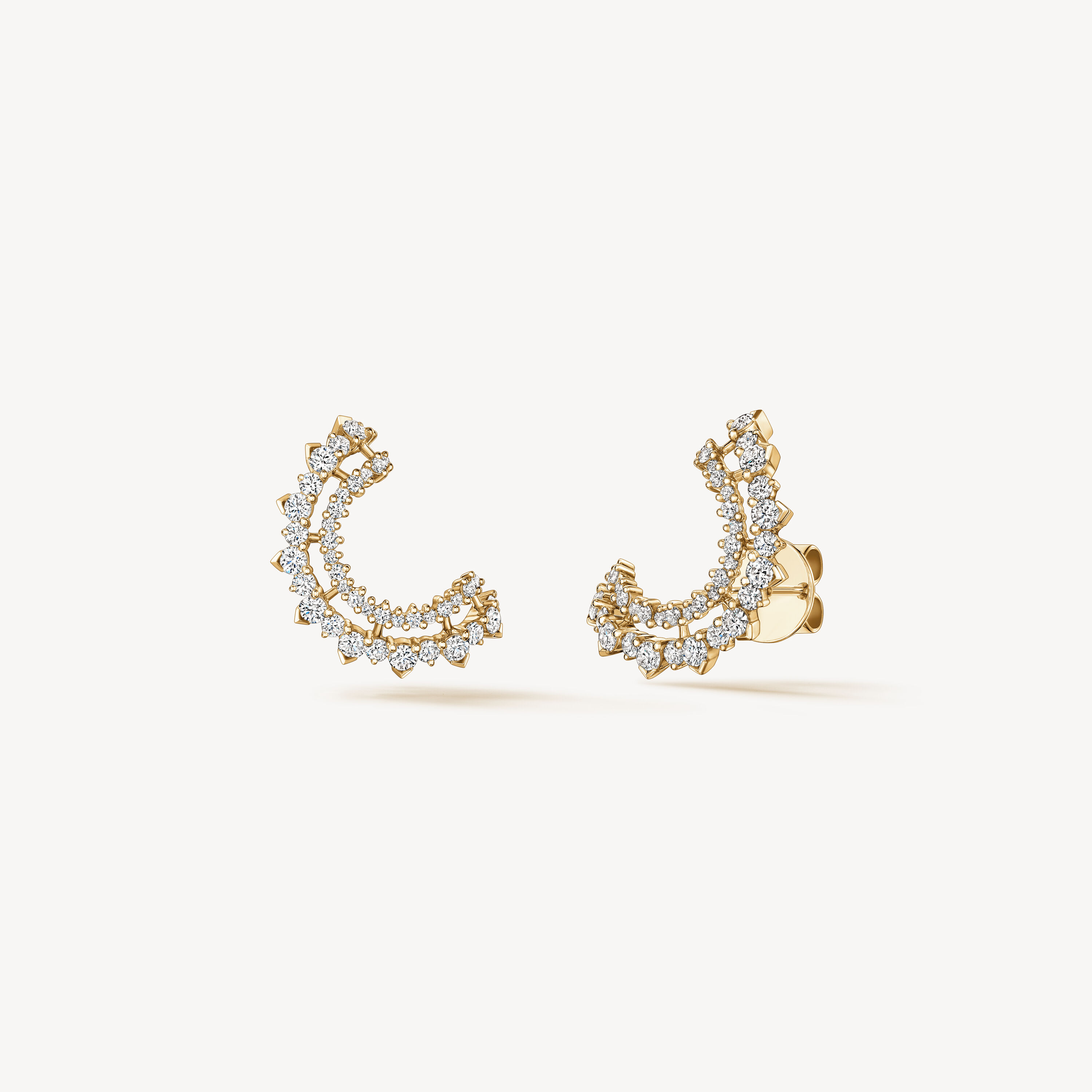 Aerial Double Sunrise Earrings - Small, 18K Yellow Gold, large