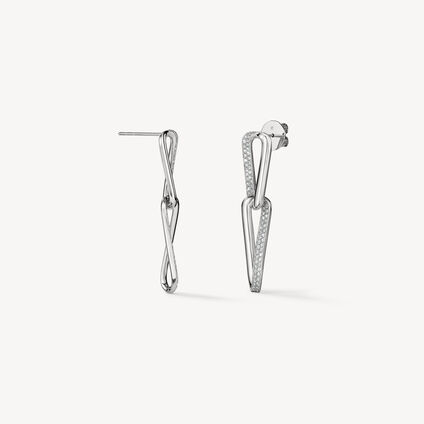 INSIDE/OUT Diamond Link Earrings, Small, 18K White Gold INSIDE/OUT Diamond Link Earrings, Small, 18K White Gold, large
