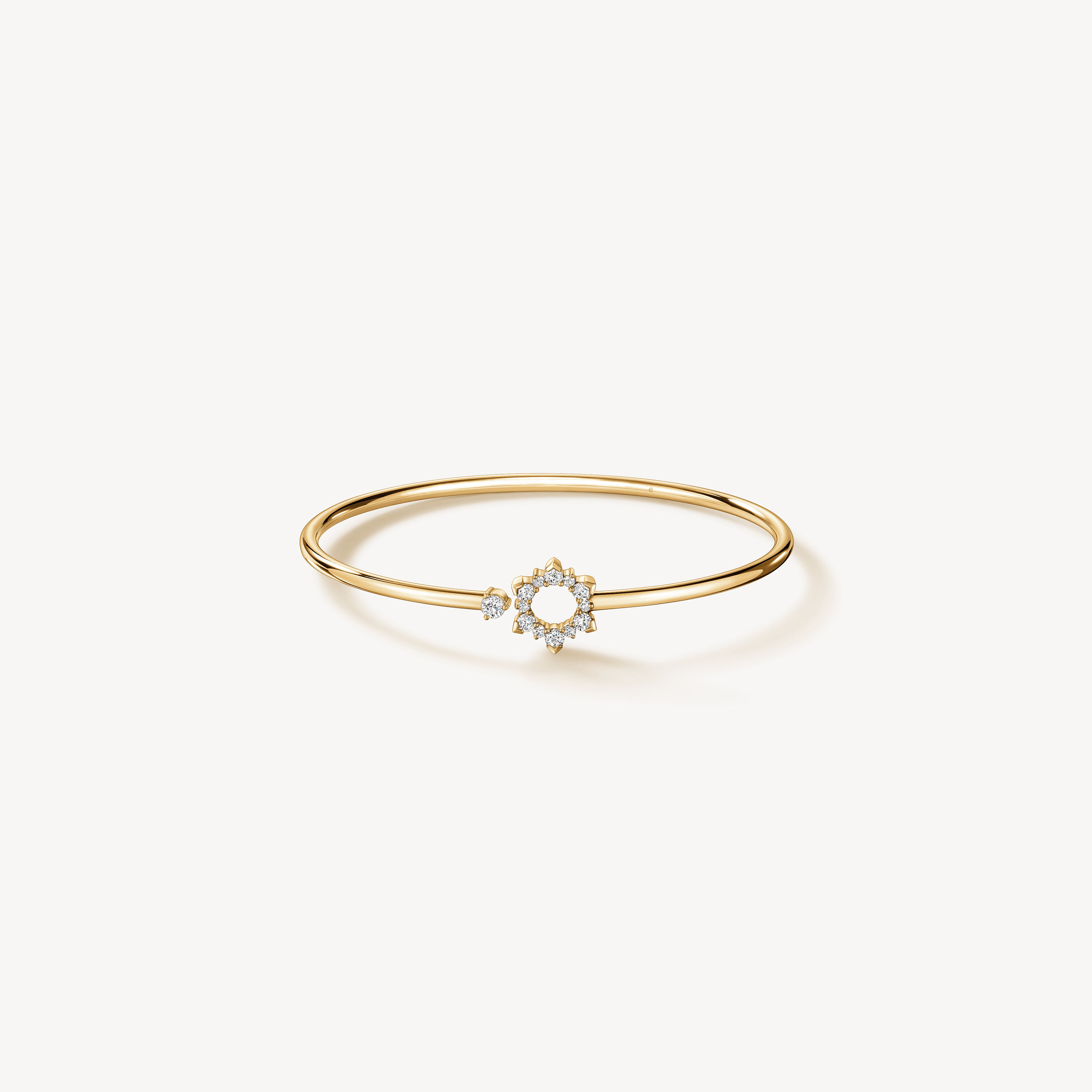 Aerial Open Sunburst Flexi Bangle, 18K Yellow Gold, large