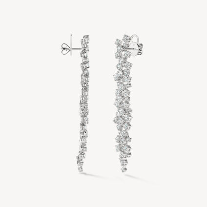 Starlight Diamond Drop Earrings, 18K White Gold Starlight Diamond Drop Earrings, 18K White Gold, large