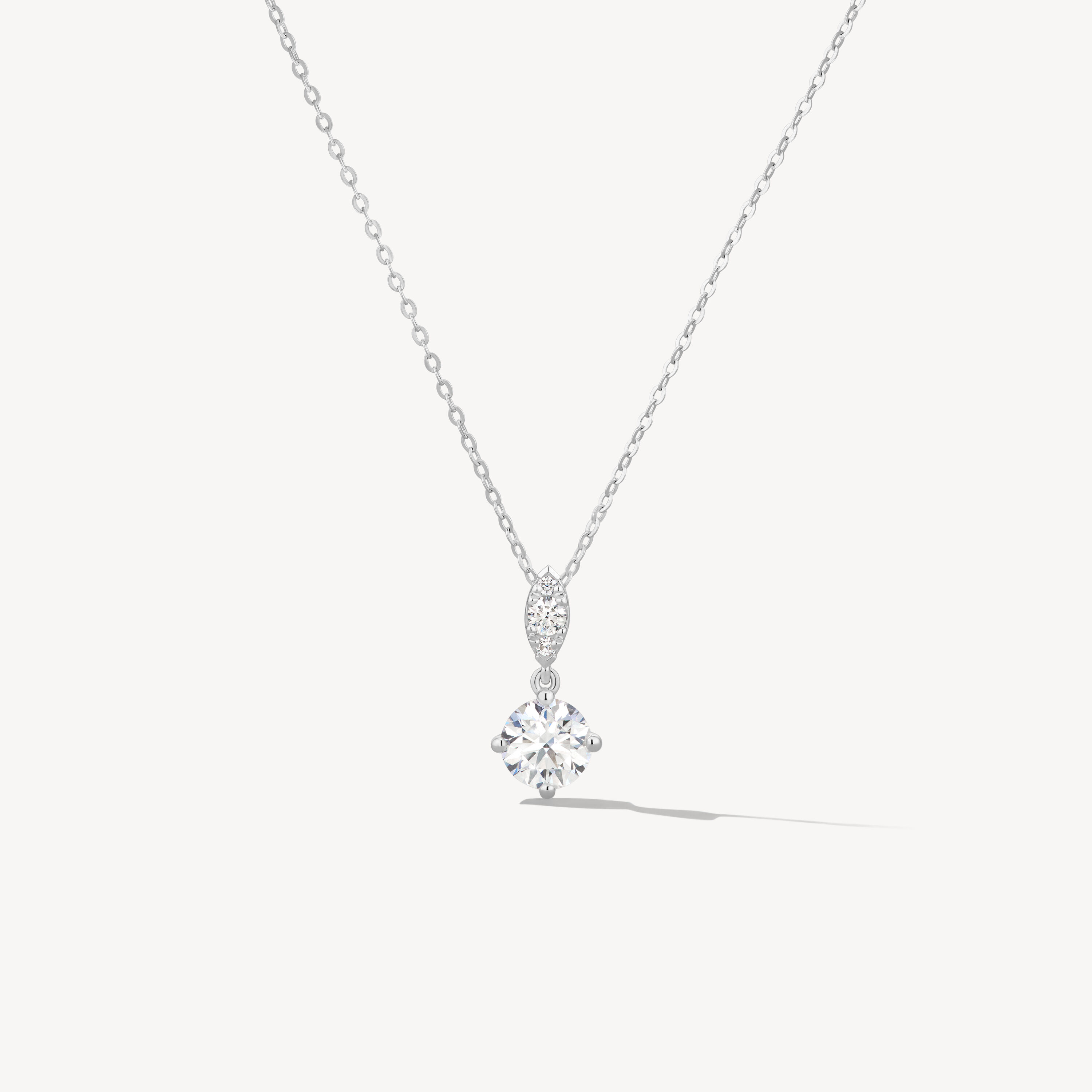 Aerial Petite Drop 钻石项链, 18K 白金, large