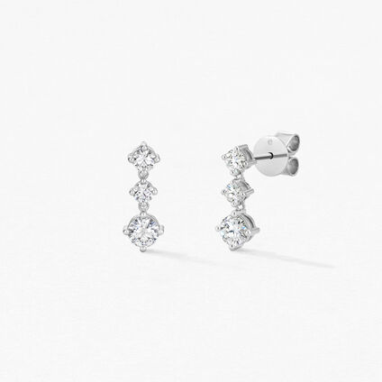Cascade Mini Drop Earrings, 18K 白金, large