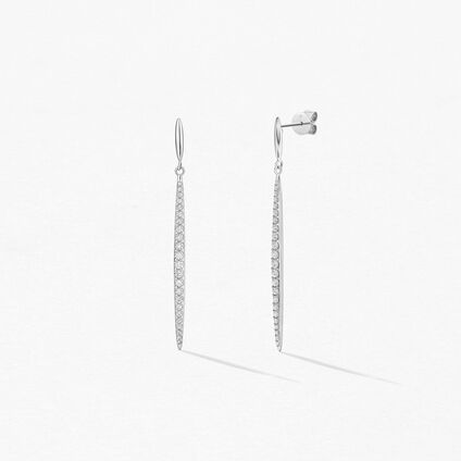 HOF Classic Stiletto Earrings, 18K 白金, large
