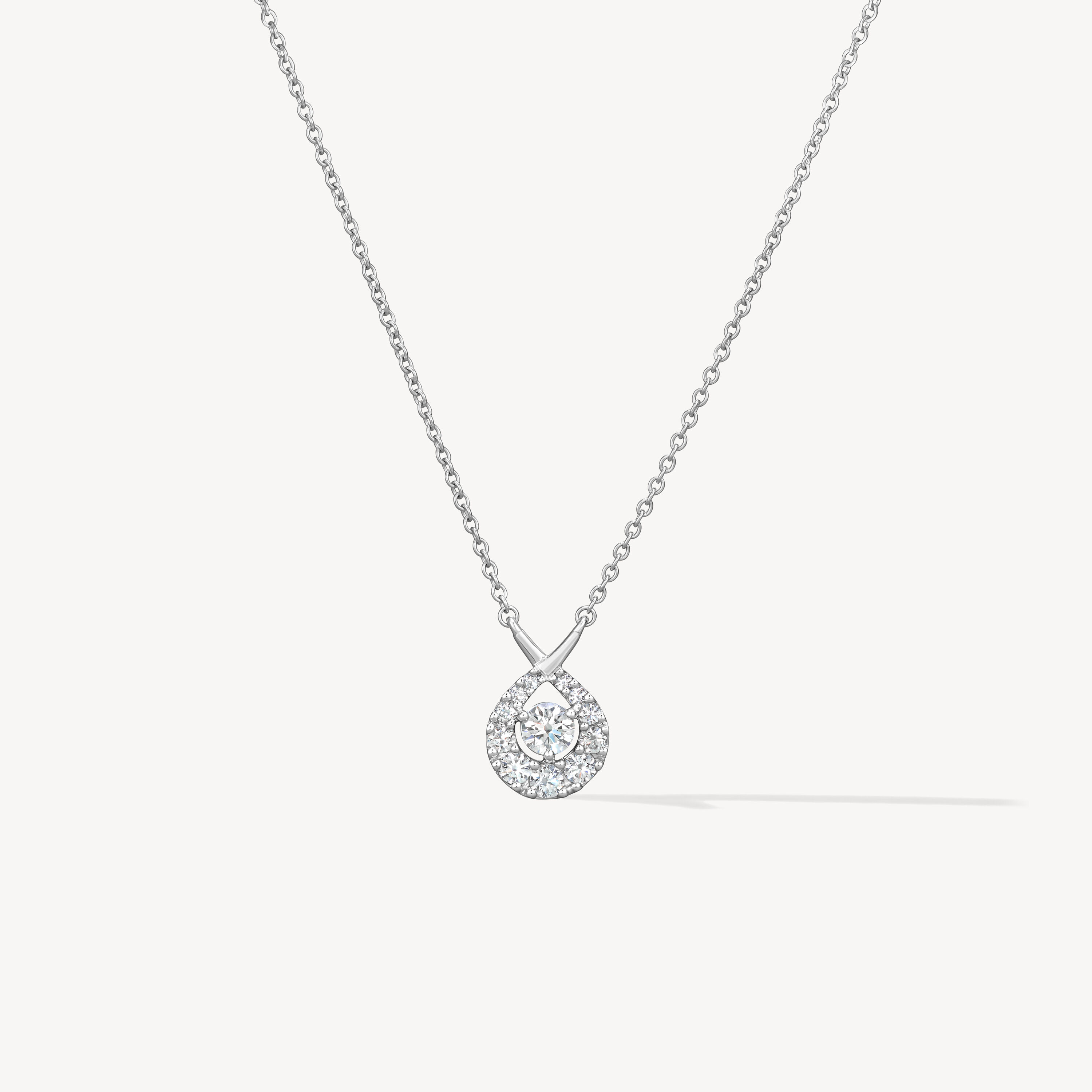 Optima 钻石项链, 18K 白金, large