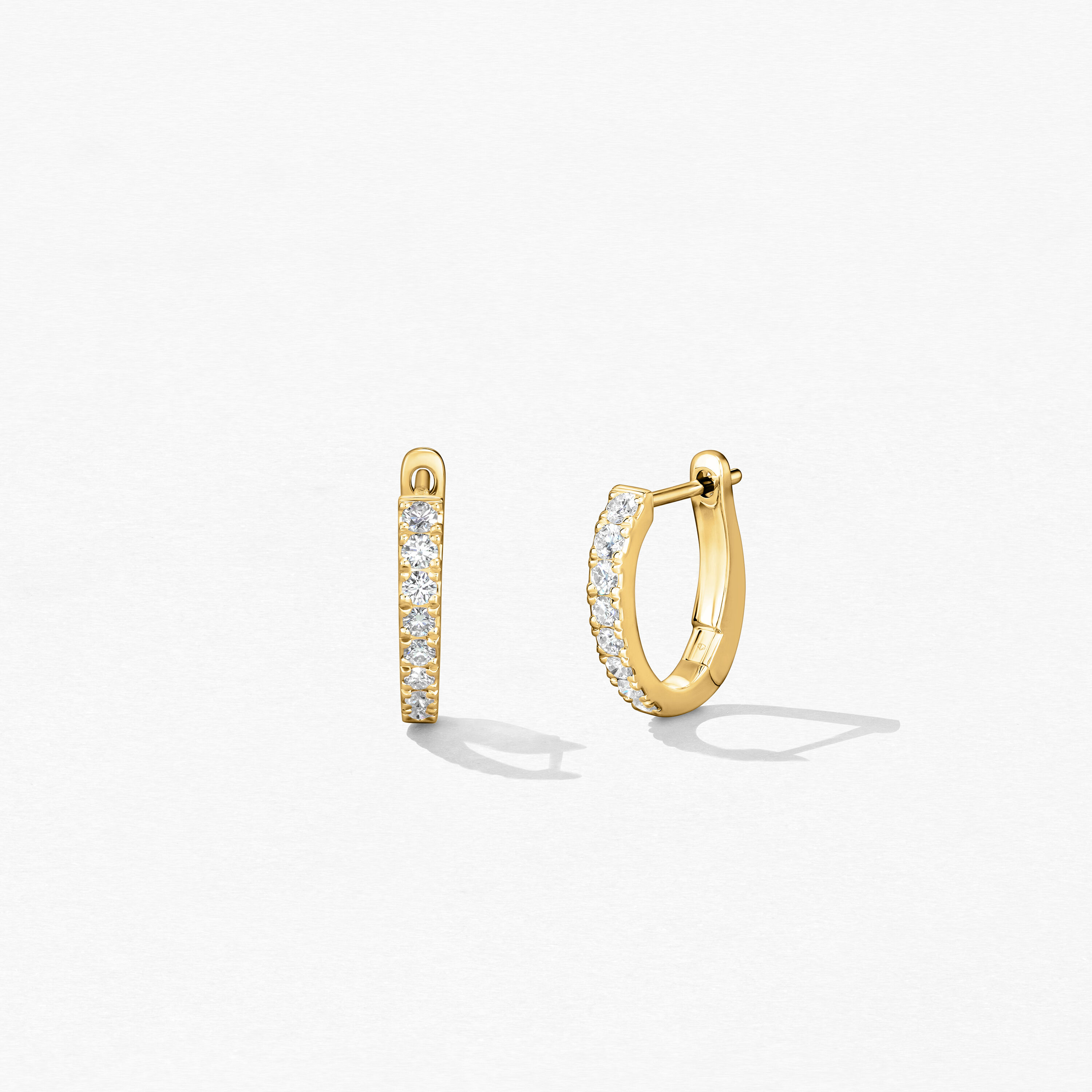 Mini Hoop Graduated Earrings, 18K Yellow Gold, large