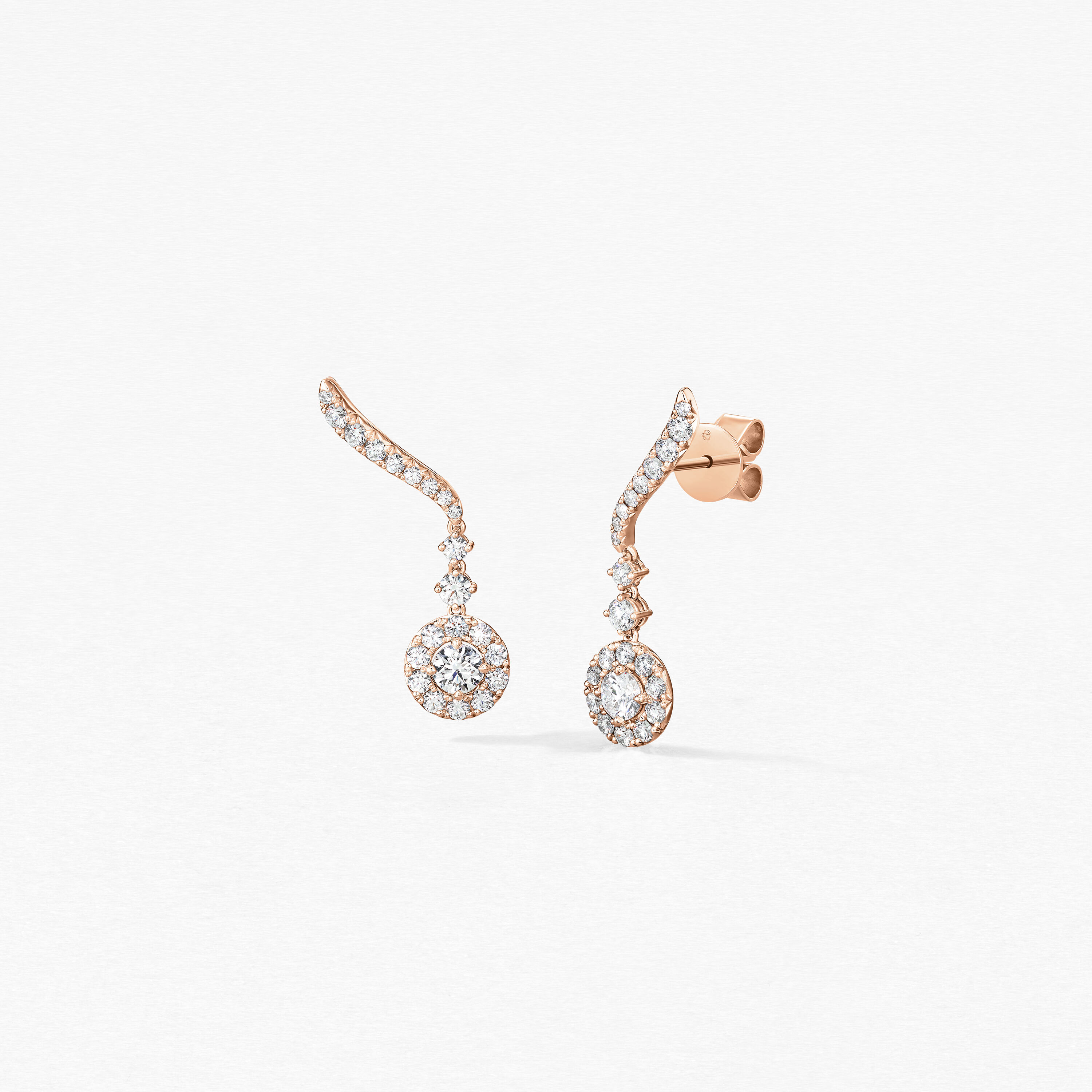 Vela Drop 钻石耳环, 18K 黄金, large