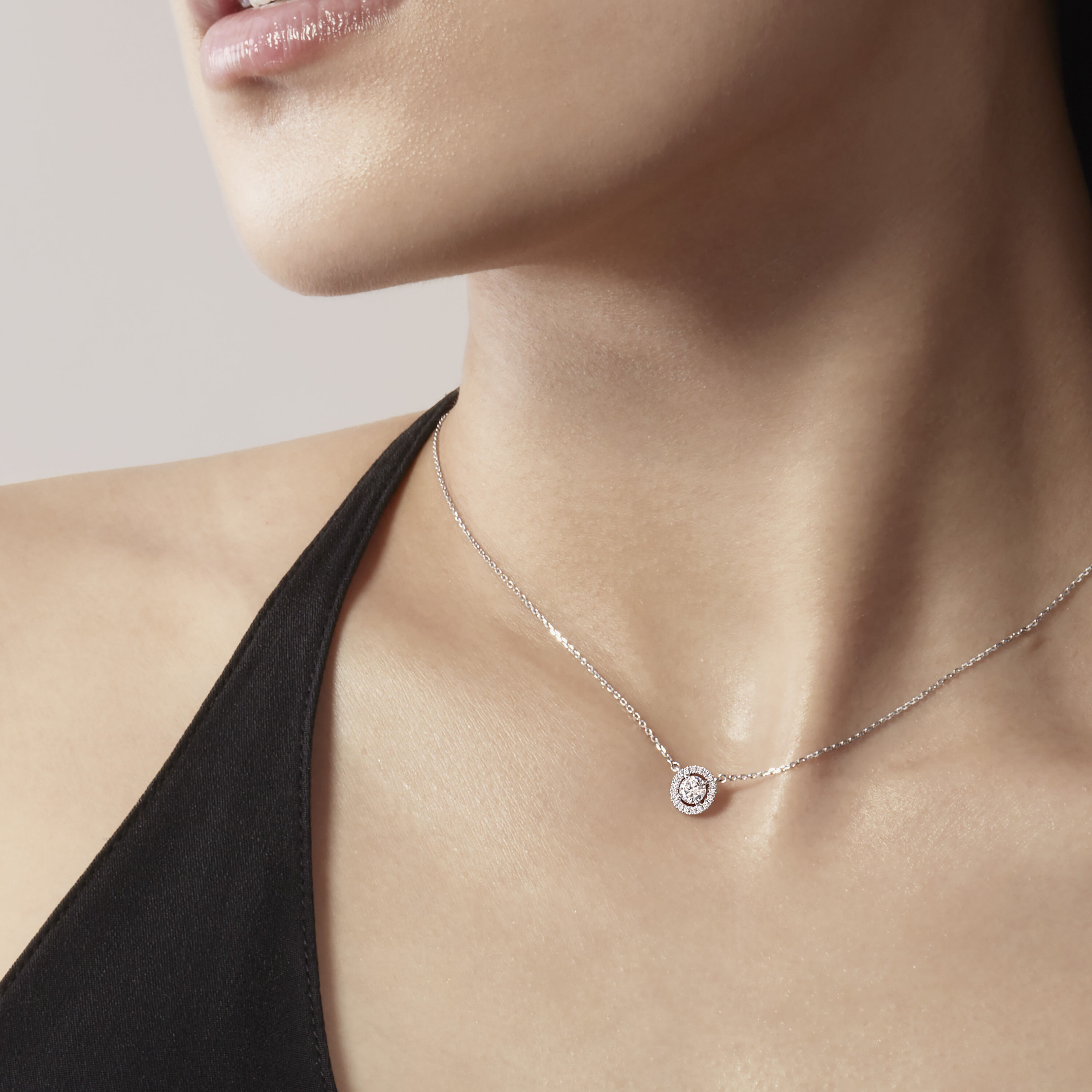 Joy Circle Pendant Necklace, 18K Rose Gold, large