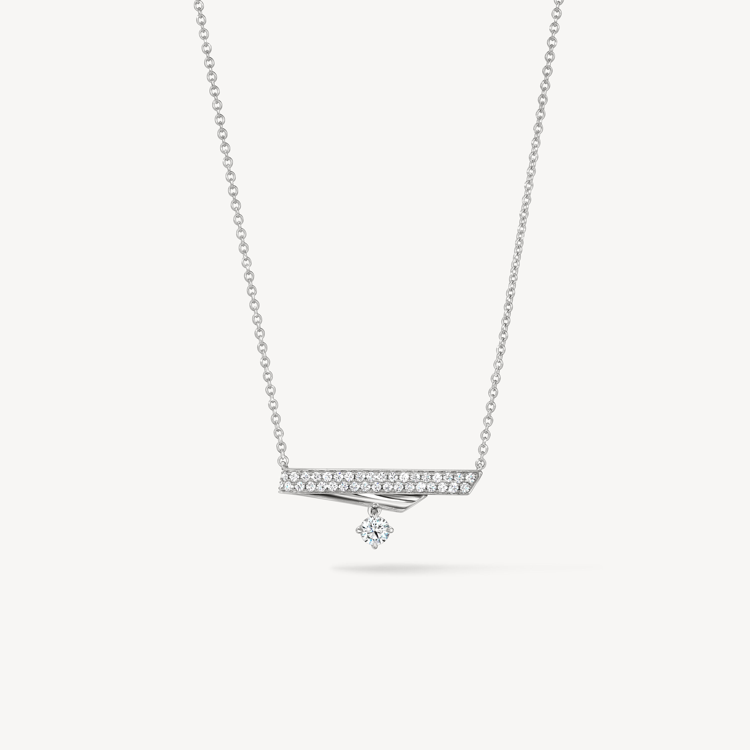 INSIDE/OUT Diamond Flip Petite Drop Pendant Necklace, 18K White Gold, large
