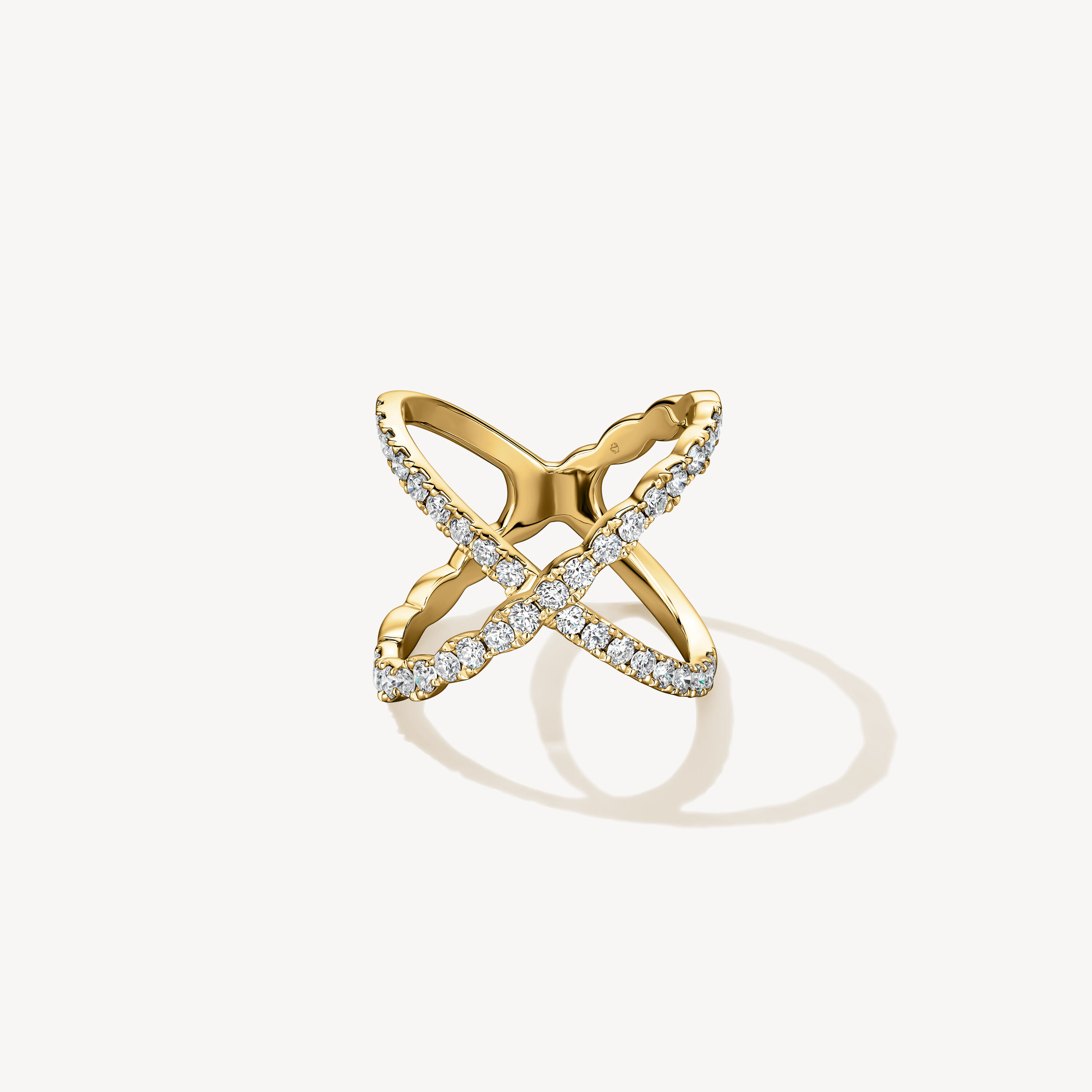 Lorelei Criss Cross 钻石戒指, 18K 黄金, large