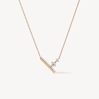BARRE Petite Floating 钻石项链, 18K 玫瑰金, large