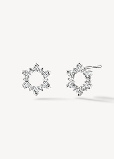 AERIAL Sunburst Earrings - Small, 18K White Gold AERIAL Sunburst Earrings - Small, 18K White Gold, large