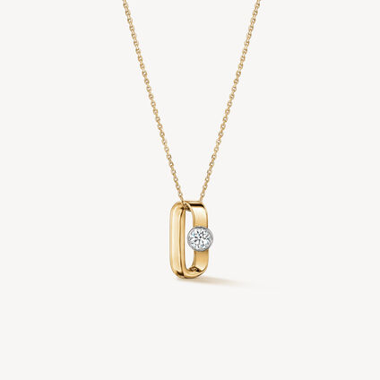 INSIDE/OUT Single Diamond Pendant Necklace, 18K Yellow Gold, large