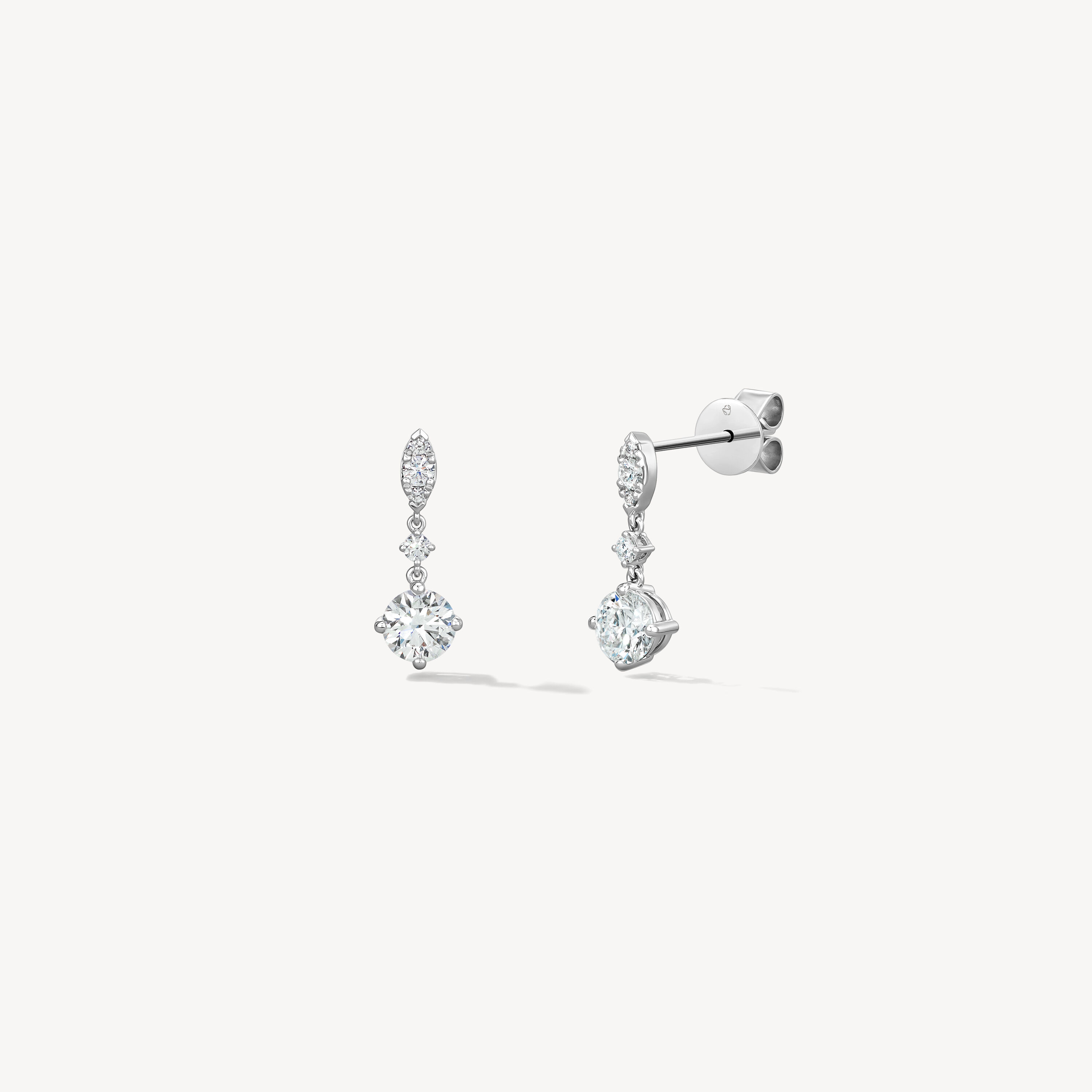 Aerial Petite Drop Earrings, 18K White Gold, large