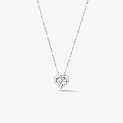 WHIMSICAL HEART 钻石项链, 18K 白金 WHIMSICAL HEART 钻石项链, 18K 白金, large