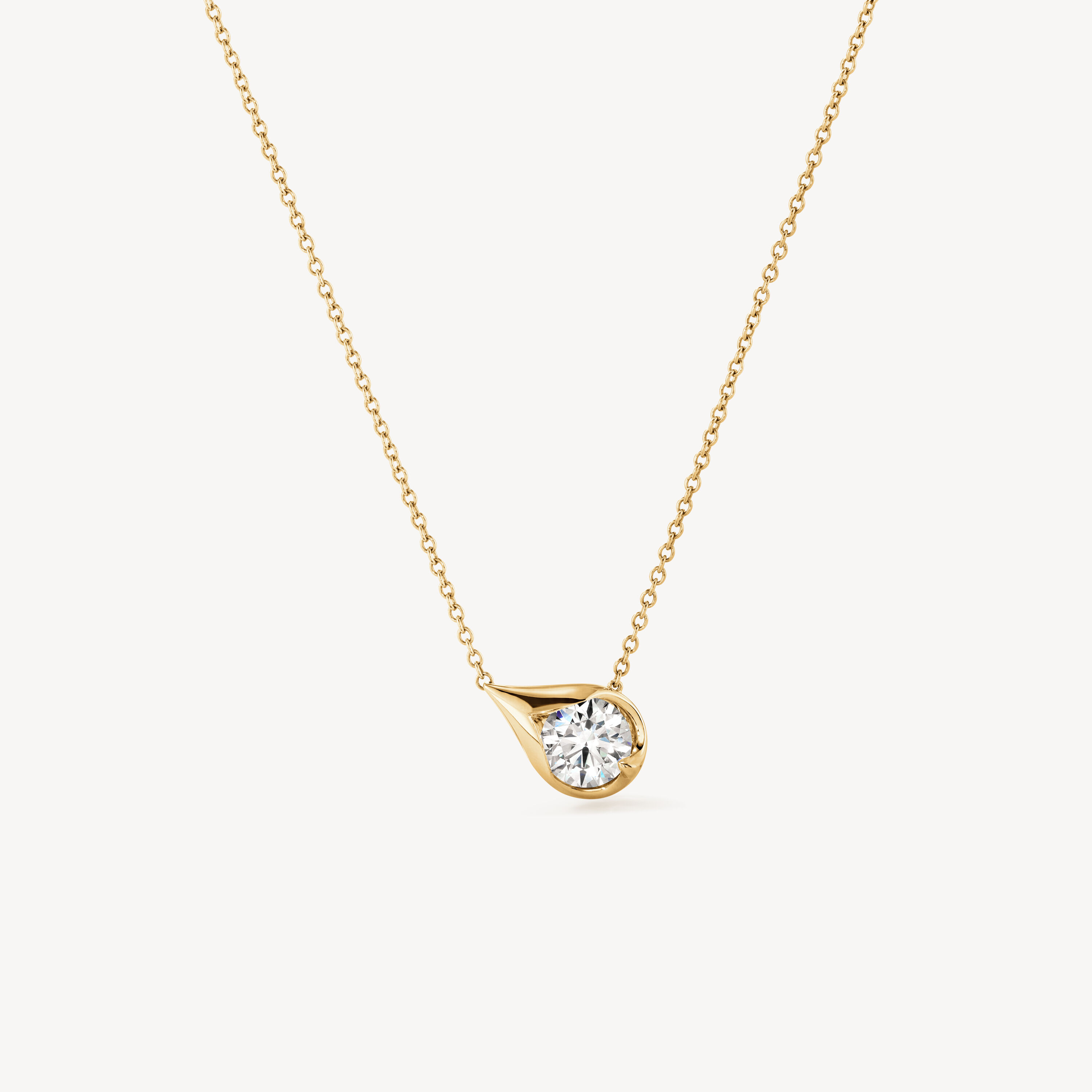LU Droplet Pendant Necklace, 18K Yellow Gold, large