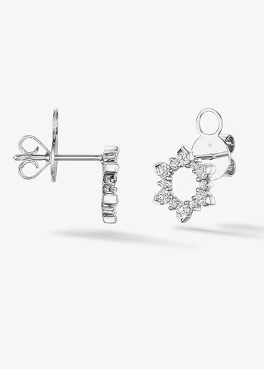 AERIAL Sunburst Earrings - Small, 18K White Gold AERIAL Sunburst Earrings - Small, 18K White Gold, large