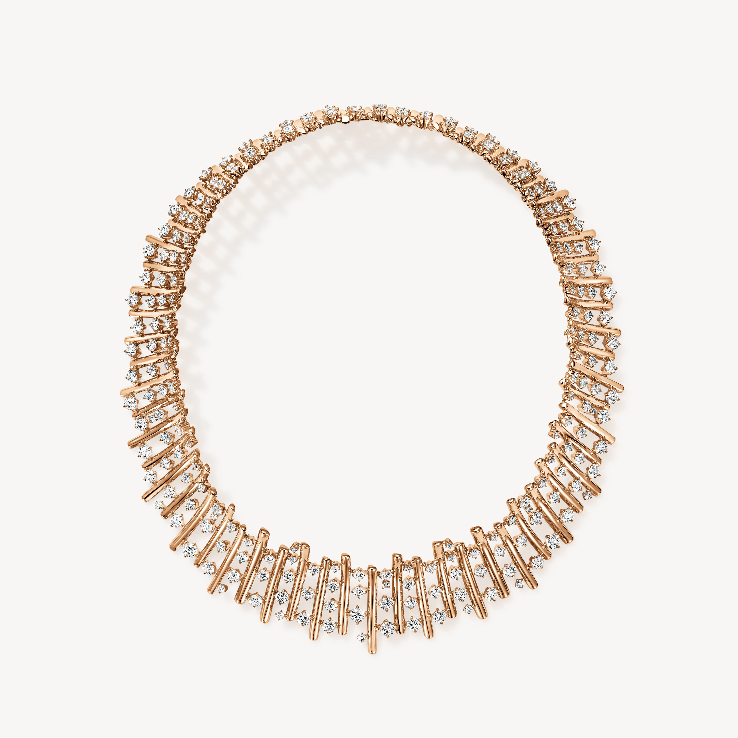 BARRE系列钻石项链, 18K 玫瑰金, large