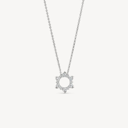 Aerial Open Sunburst Enhancer 钻石项链, 18K 白金 Aerial Open Sunburst Enhancer 钻石项链, 18K 白金, large