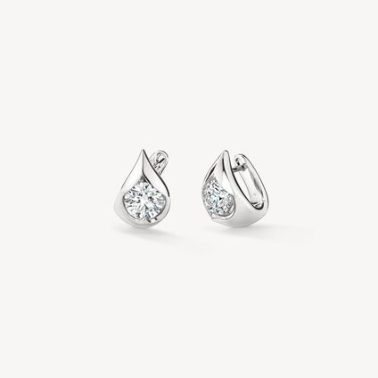 LU Droplet Huggies, 18K White Gold, large