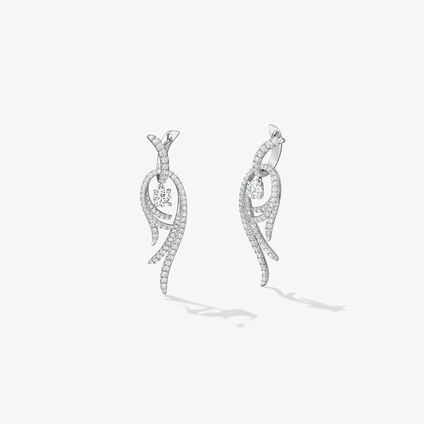 VELA Twisted Drop 钻石耳环 (小), 18K 白金, large