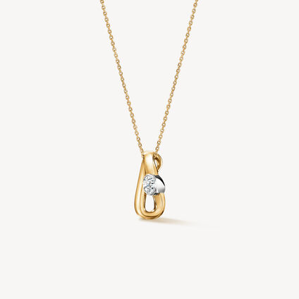 INSIDE/OUT Single Diamond Pendant Necklace, 18K Yellow Gold, large