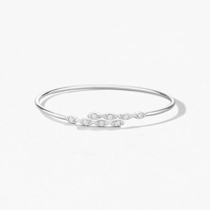 Aerial Marquise Flexi 钻石手镯, 18K 白金, large