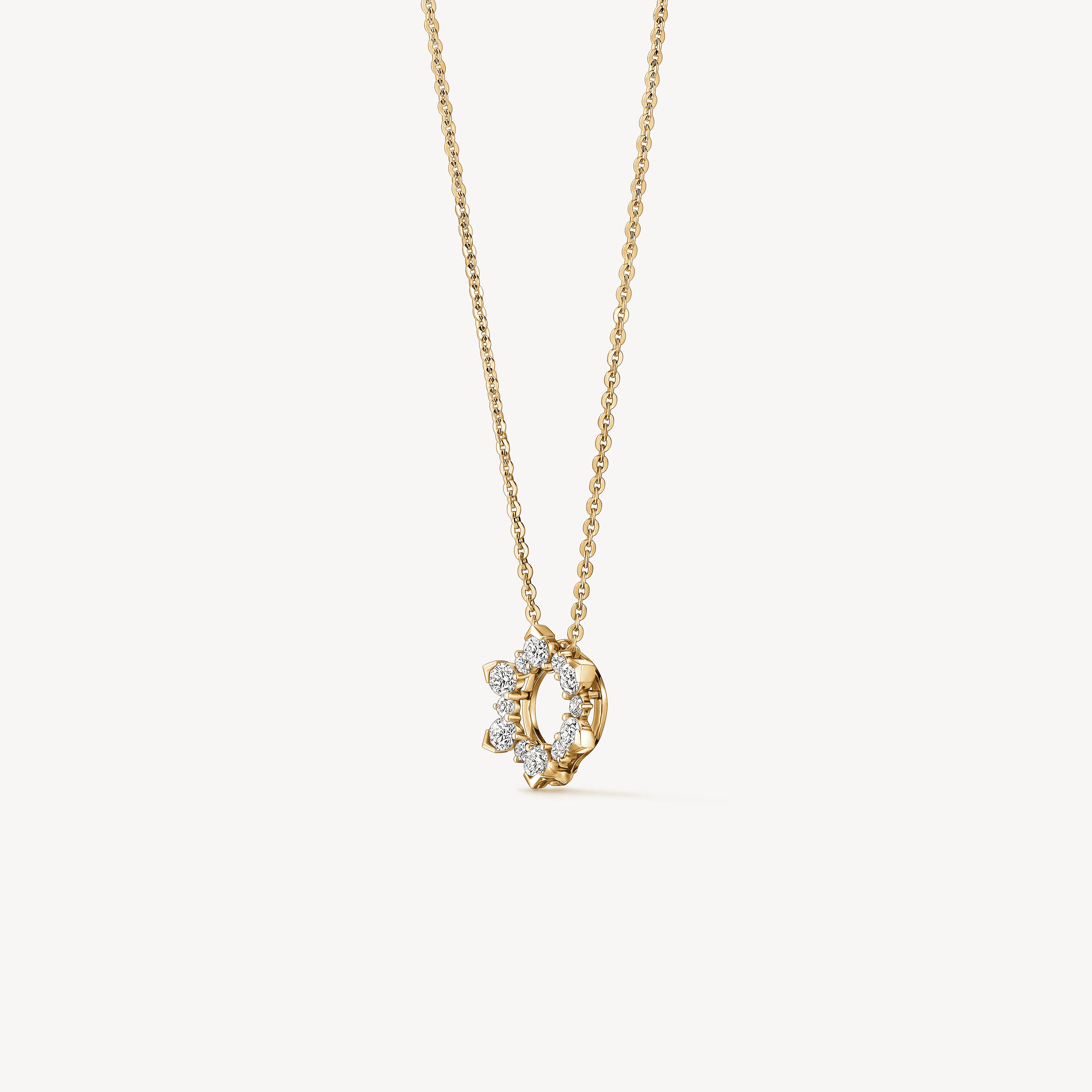 Aerial Open Sunburst Enhancer Pendant Necklace, 18K Yellow Gold, large