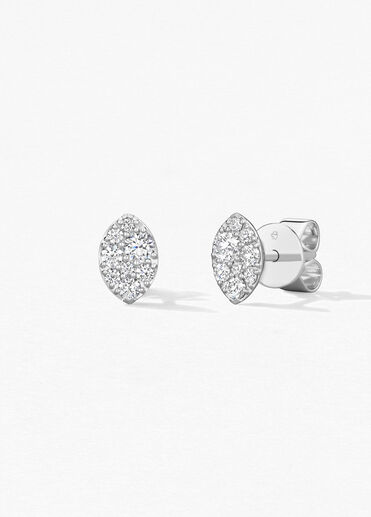 Tessa Navette Earrings, 18K White Gold Tessa Navette Earrings, 18K White Gold, large