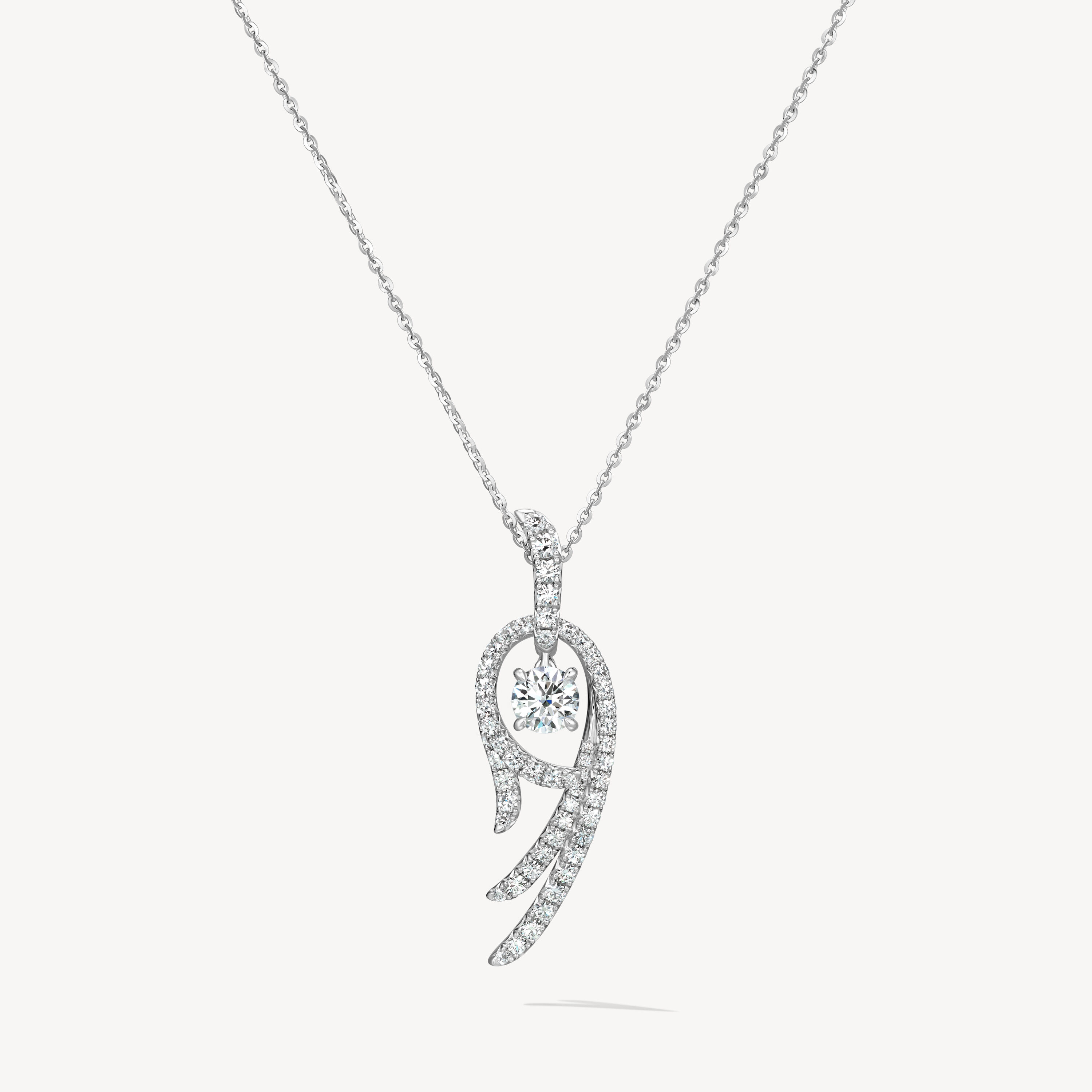 VELA Twisted 钻石项链, 18K 白金, large