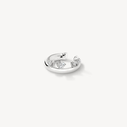 Barre 系列钻石耳夹, 18K 白金, large
