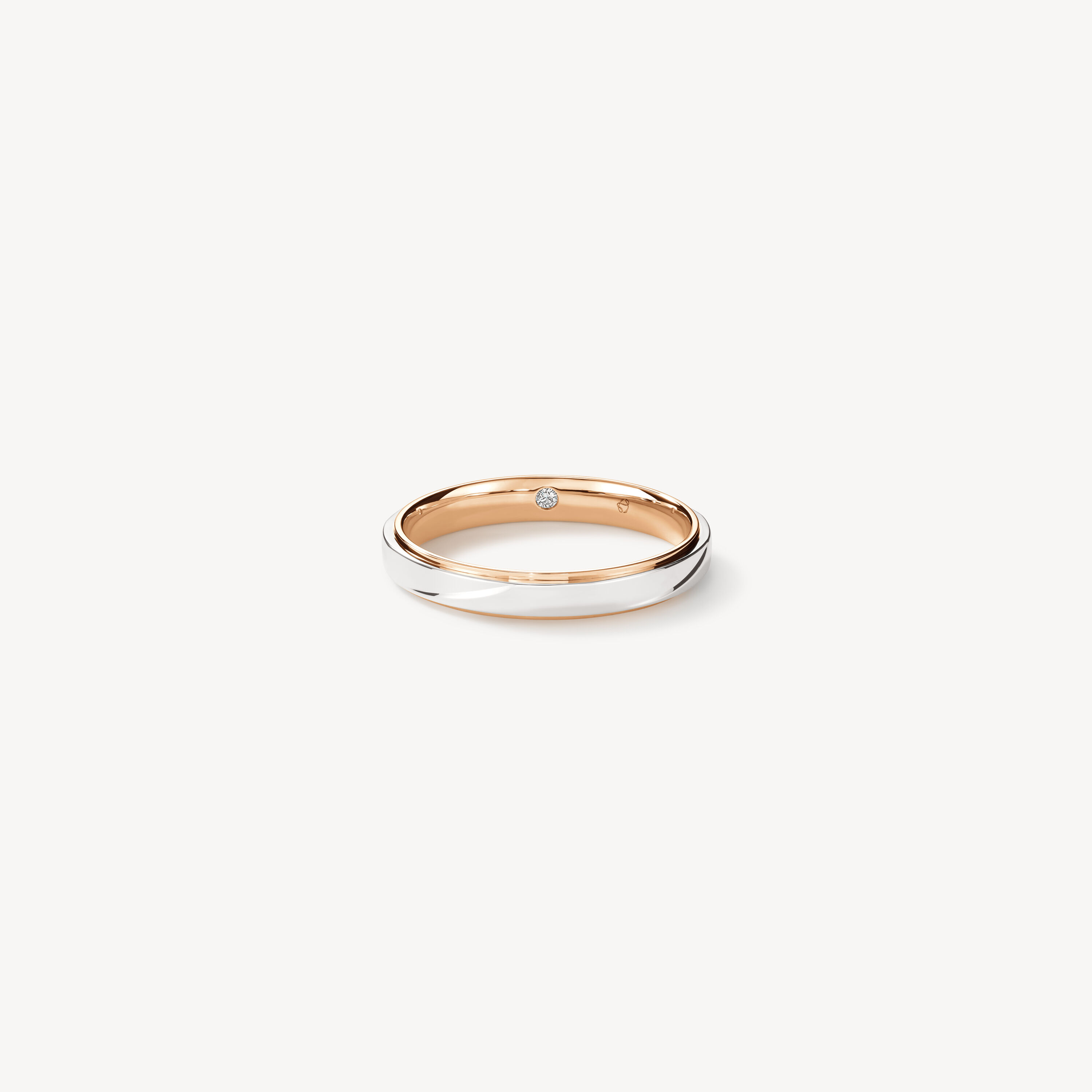 Fusion Wedding Band, Platinum and 18K Rose Gold, large