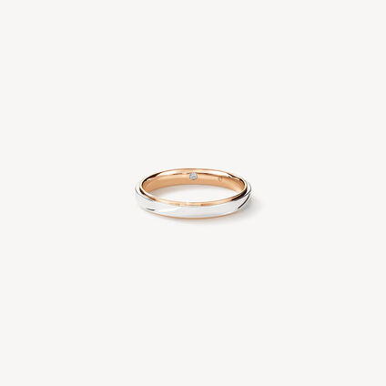 Fusion Wedding Band, Platinum and 18K Rose Gold, large