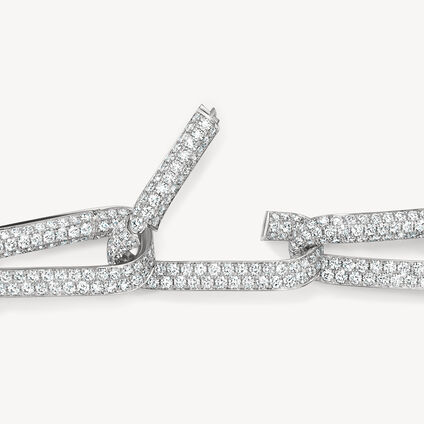 INSIDE/OUT Pavé Link Bracelet, 18K White Gold, large