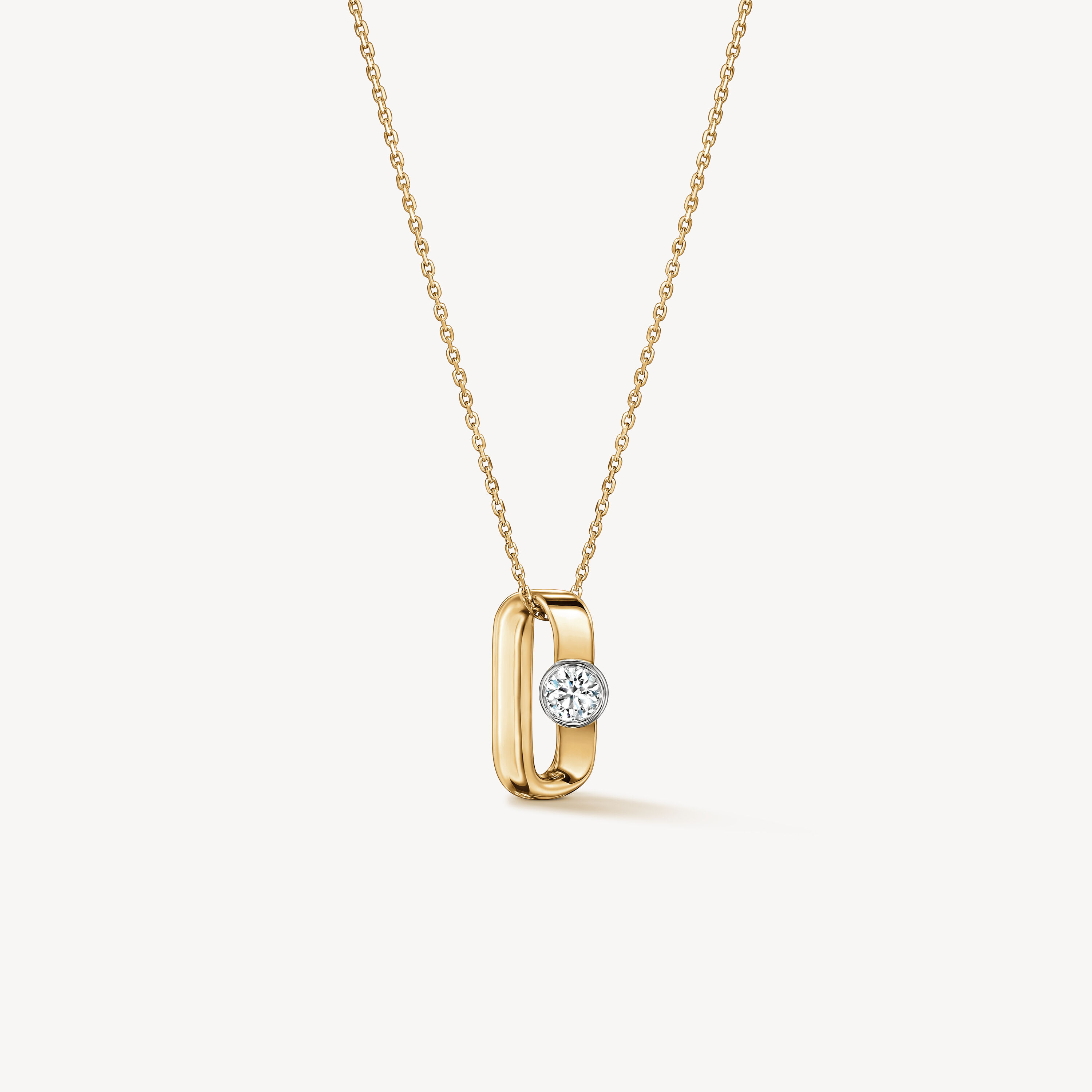 INSIDE/OUT Single Diamond Pendant Necklace, 18K Yellow Gold, large
