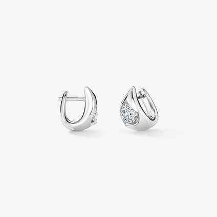 LU Droplet Huggies, 18K White Gold, large