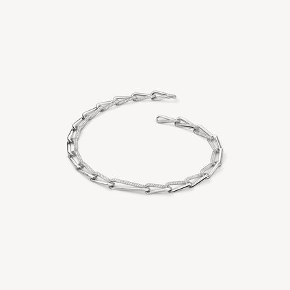 INSIDE/OUT Elongated Diamond Link Necklace, 18K White Gold INSIDE/OUT Elongated Diamond Link Necklace, 18K White Gold, large