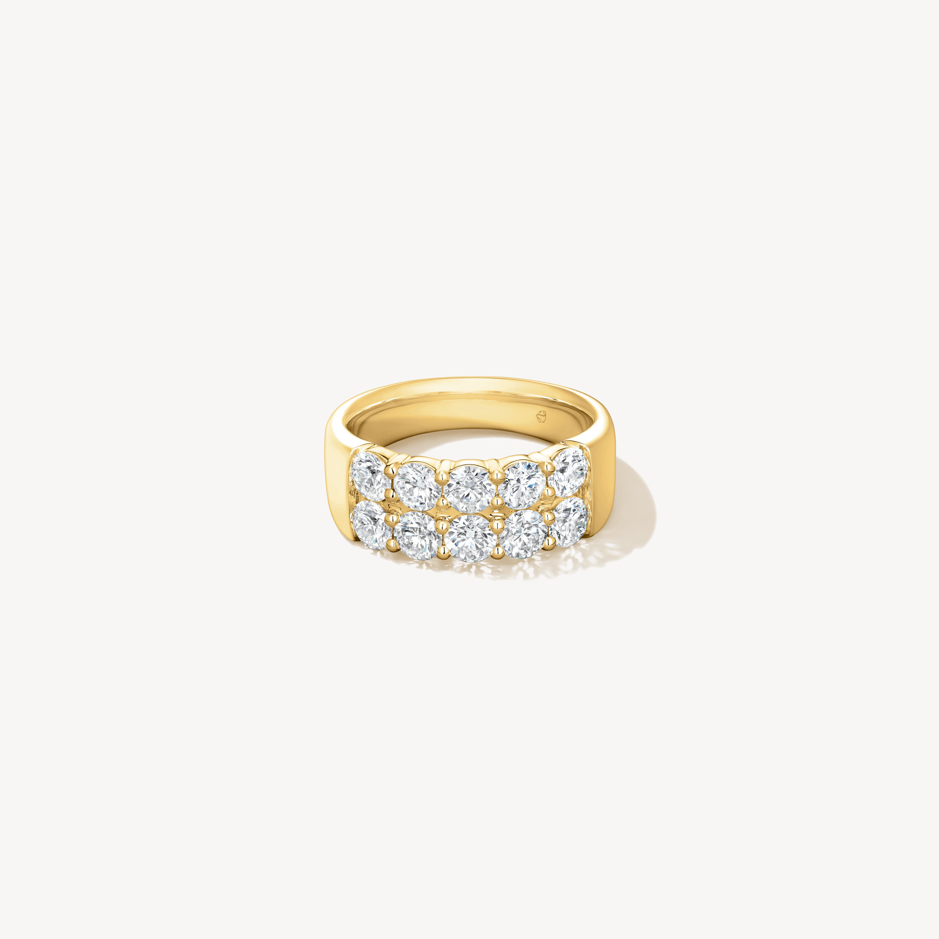 Signature Double钻石戒指, 18K 黄金, large