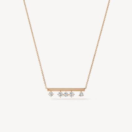 BARRE Floating Diamond Pendant Necklace, 18K Rose Gold, large