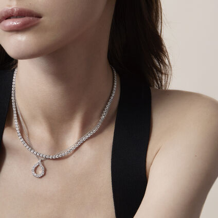 Lorelei Crescent 钻石项链, 18K 玫瑰金, large